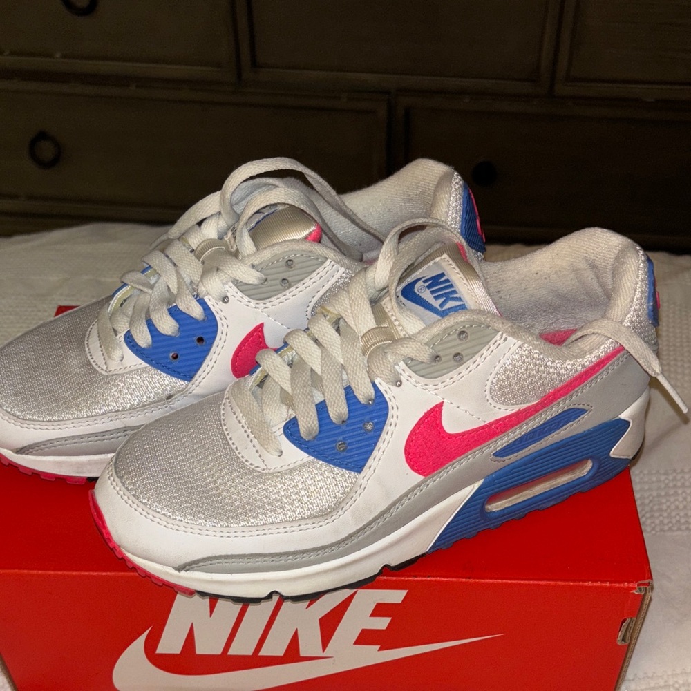 USED- Nike Shoes - White, Blue, and Pink.. in great condition